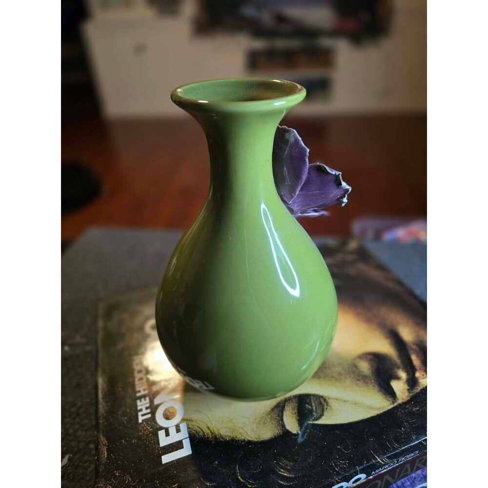 Rare Anthropologie rose of sharon floral vase - Picture 2 of 3